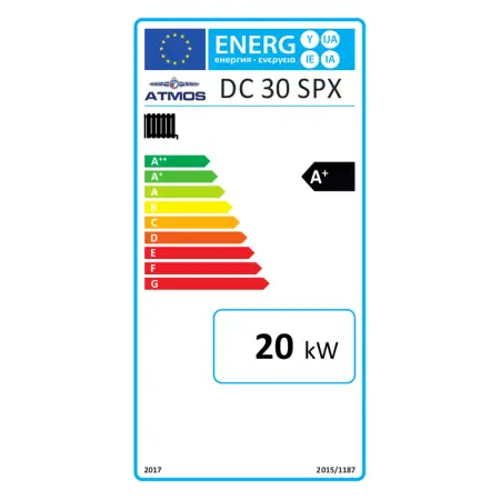 ATMOS DC30SPX 20-30 kW + palnik pelletowy + podajnik 1,5m - kocioł kombinowany zgazujący drewno i na pelet